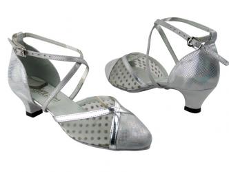 dansschoenen zilver met motief  